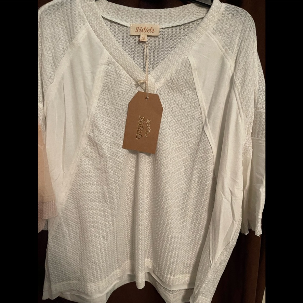 Listicle Thermal Knit Top(oversized)